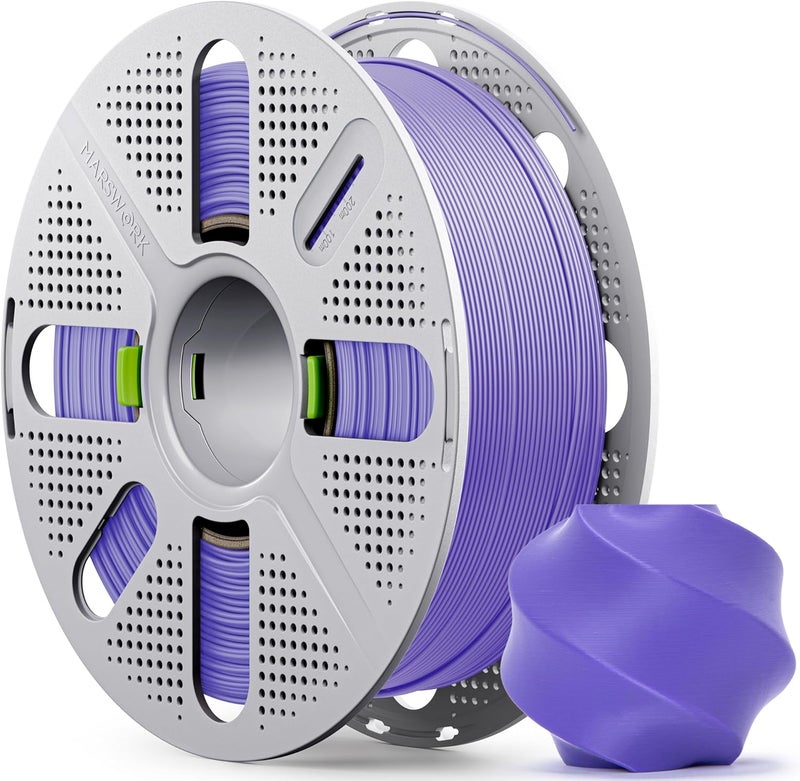 MarsWork PLA Basic, Pre-Dried Filament with Quick-Swap Reusable Spool 1kg (2.2lbs), 1.75mm 3D Printing Filament Lavender, Compatible with Bambu Lab 3D Printers – Purple - Image 1